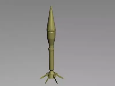 Rocket gold missile 3D model