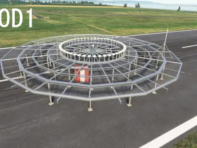 Airport VOR beacon - VHF Omnidirectional Range Low-poly 3D model