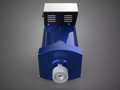 BLUE ELECTRICAL GENERATOR MOTOR ALTERNATOR DYNAMO SHEAVE 3 TRACK 3D model