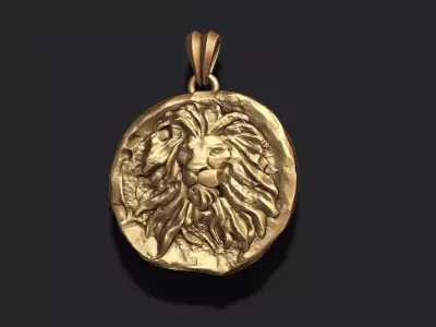 Ancient lion coin pendant 3D print model purchase