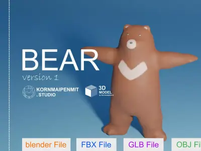 bear version 1 Low-poly 3D model