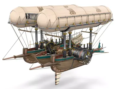 Steampunk Flyship 3D model