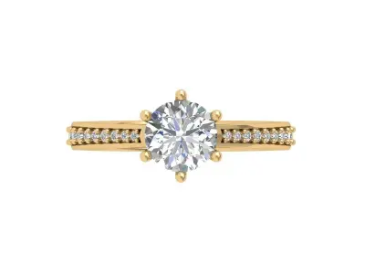 Solitaire Engagement Ring 3D print model 71