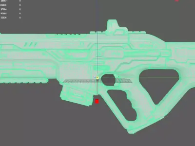 Futuristic Yellow Gun 3D model 3