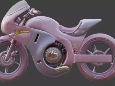 Aesthetic Sci-Fi Motorcycle 3D Model Low-poly 3D model