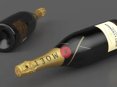 Champagne Bottle Moet and Chandon Brut Imperial 3D model