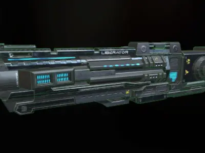 Blaster Gun - Game mesh Low-poly 3D model