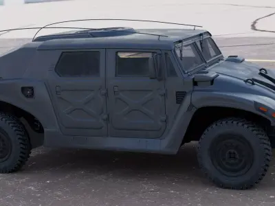 Military Vehicle Humvee HMMWV Concept Black Color 3D model