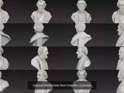 Classical Marble Elder Bust Collection 3D Model Pack