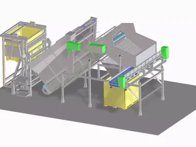 Bin tipper for food instustry 3D model