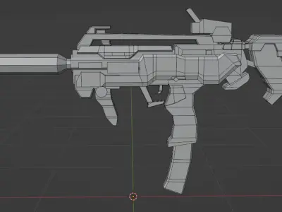 Sci-Fi Gun Low-poly 3D model Low-poly 3D model