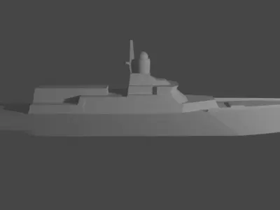Warship military ship 3D print model
