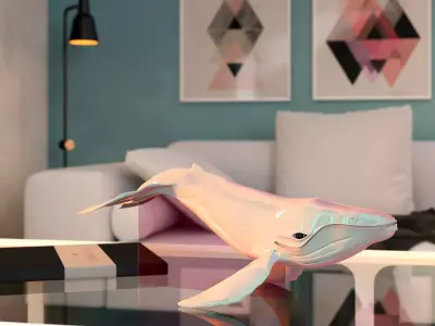 Porcelaine whale 3D model