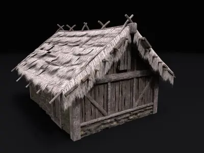 Realistic Medieval House Low-poly 3D model purchase