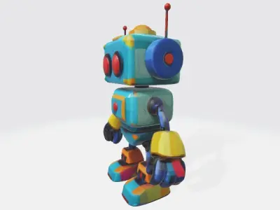 low-poly toy robot Low-poly 3D model