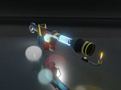 Animated Sci-fi Flamethrower  3D model
