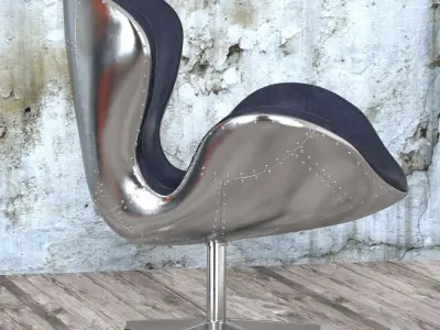 Seat Spitfire Swan Chair Aviator 5 colors 3D model