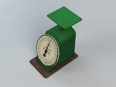 Vintage Kitchen Scale Low-poly 3D model
