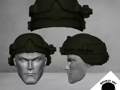 Tactical Helmet Without Goggles for 6 inch action figures 3D print model