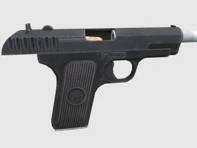 Tokarev pistol Low-poly 3D model