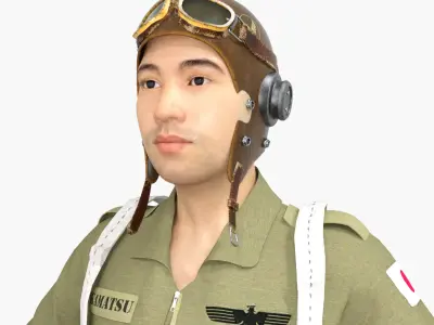 Japanese WW2 Pilot Uniform Low-poly 3D model