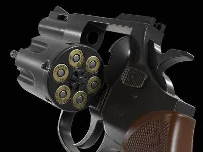 Old 38Special Revolver Low-poly 3D model