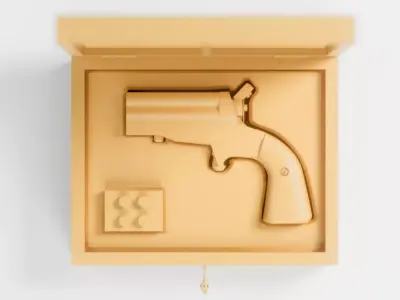 HJS Frontier Four Derringer Bakelite Grip Low-poly 3D model