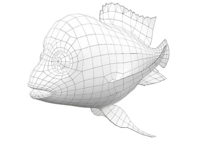 Humphead Cichlid Fish Cartoon Animated Low-poly 3D model