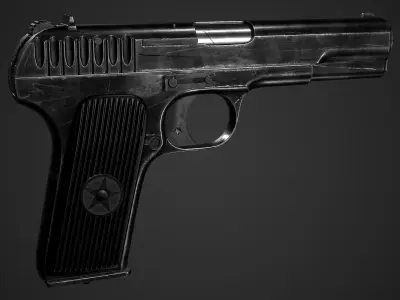 TT Tokarev Pistol Low-poly 3D model