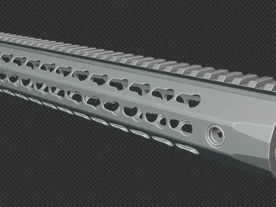 AR-15 KAC URX4 13Inch KeyMod Handguard Low-poly 3D model