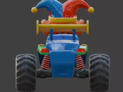 Clown Jester Monster Truck 3D Model Low-poly 3D model