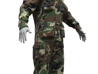 BDU-Battle Dress Uniform - Marvelous Designer  3D model