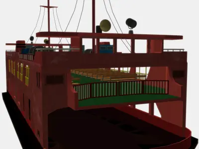 Ferry Ship Low-poly 3D model