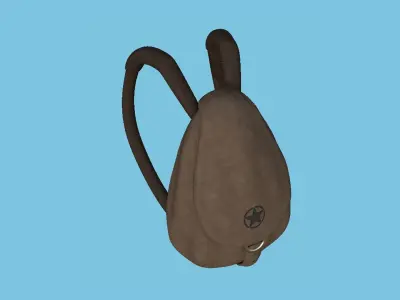 Star Leather Backpack - Character Fashion Design Low-poly 3D model