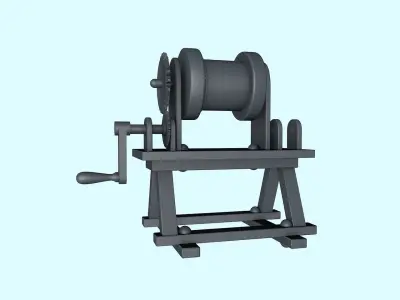 Winch pulley Low-poly 3D model