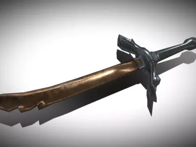 Saw Bronze Sword Low-poly 3D model