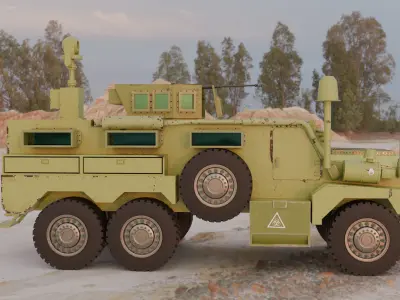 Cougar MRAP 6 x 6 Low-poly 3D model