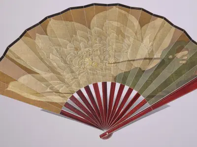 Folding fan Low-poly 3D model order