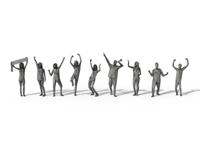 Low Poly Posed People Pack 6 3D model