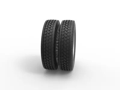 Rear custom wheel of semi truck Version 12 Scale 1 to 25 3D print model