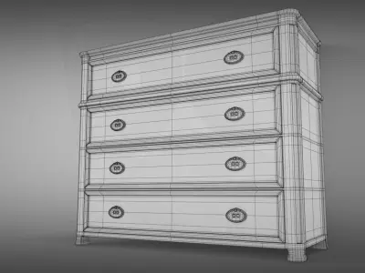 Sideboard chest of drawers with marble top 3D model