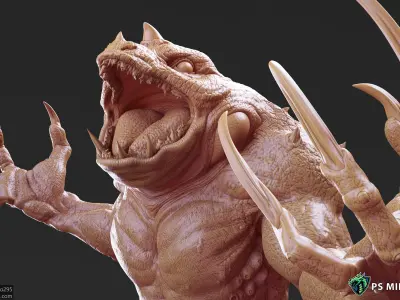 Slaad Lizardman - Pose 3 3D print model