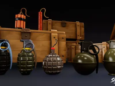 Explosive Pack Low-poly 3D model purchase