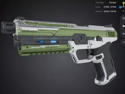 Futuristic Pistol 3D model order