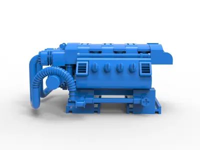 TwinTurbo Engine 3D print model