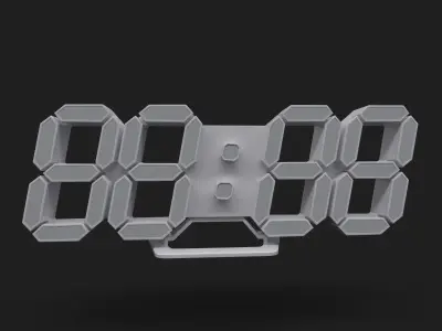 Digital clock Low-poly 3D model