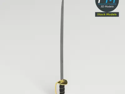 Caribbean pirate sword 3D model