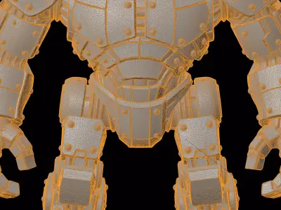 Cyber Forge Golem Robotic 3D Print Model 3D print model
