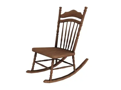 Antique Rocking Chair Low-poly 3D model