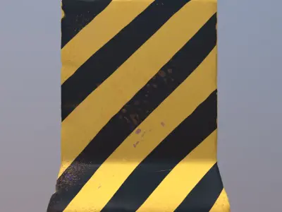 Dirty Road Barrier 3D model